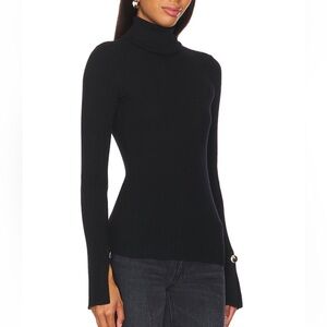 NEW NWT A.L.C. Jett Cable Knit Merino Black Turtleneck Top  XS